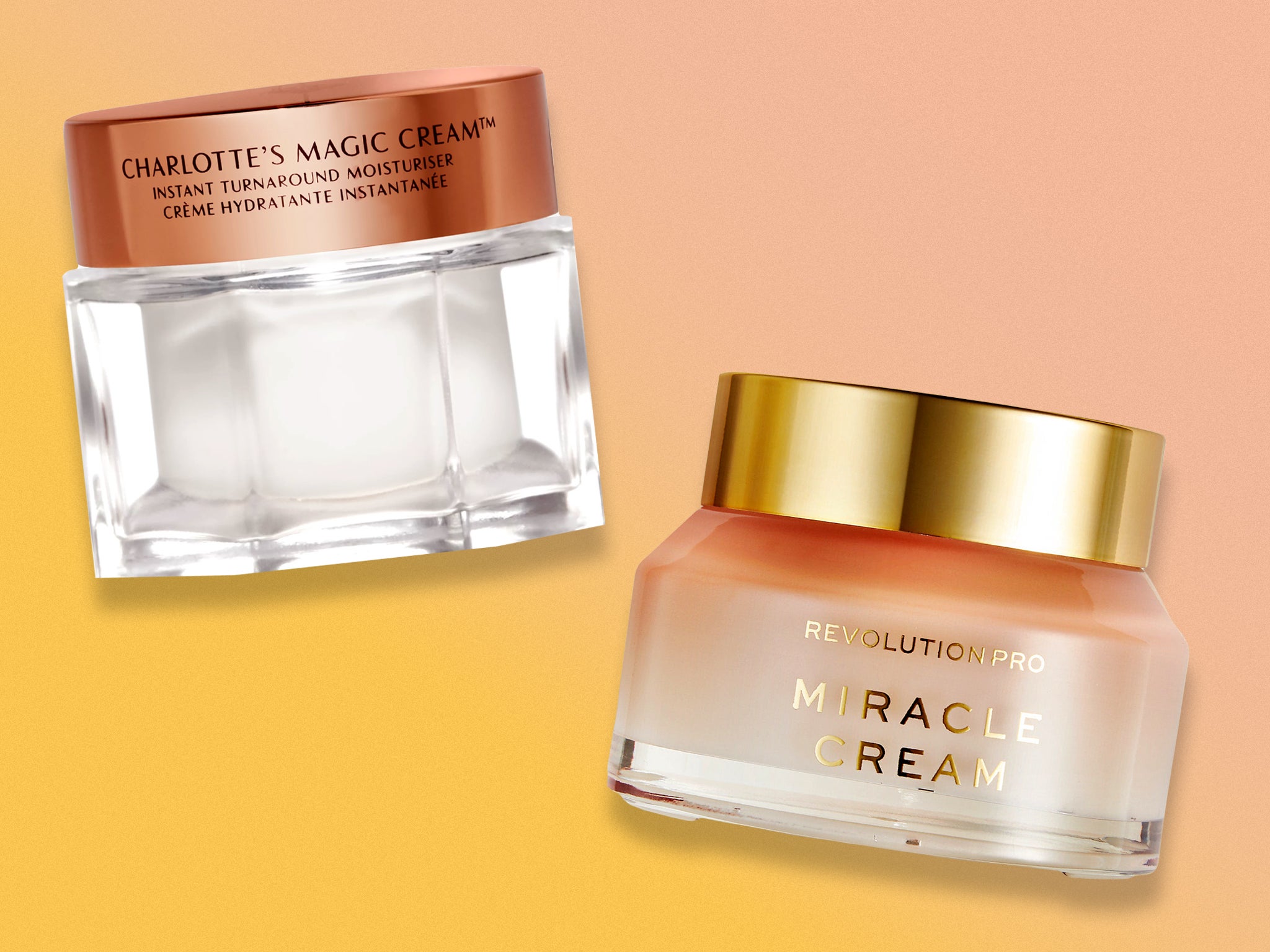 Charlotte Tilbury magic cream vs Revolution miracle cream The